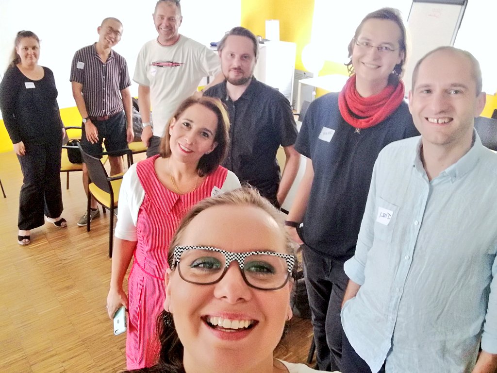 EliDaProud's tweet image. Selfie time! In the middle of @AdiMazorKario's workshop about #VUI #DesignSprint. Happy faces, hungry faces, innovative faces. We are good at creating some serious businesses! Join us next time with @GDGPrague &amp;amp; @wtmcz &amp;amp; @GUGcz