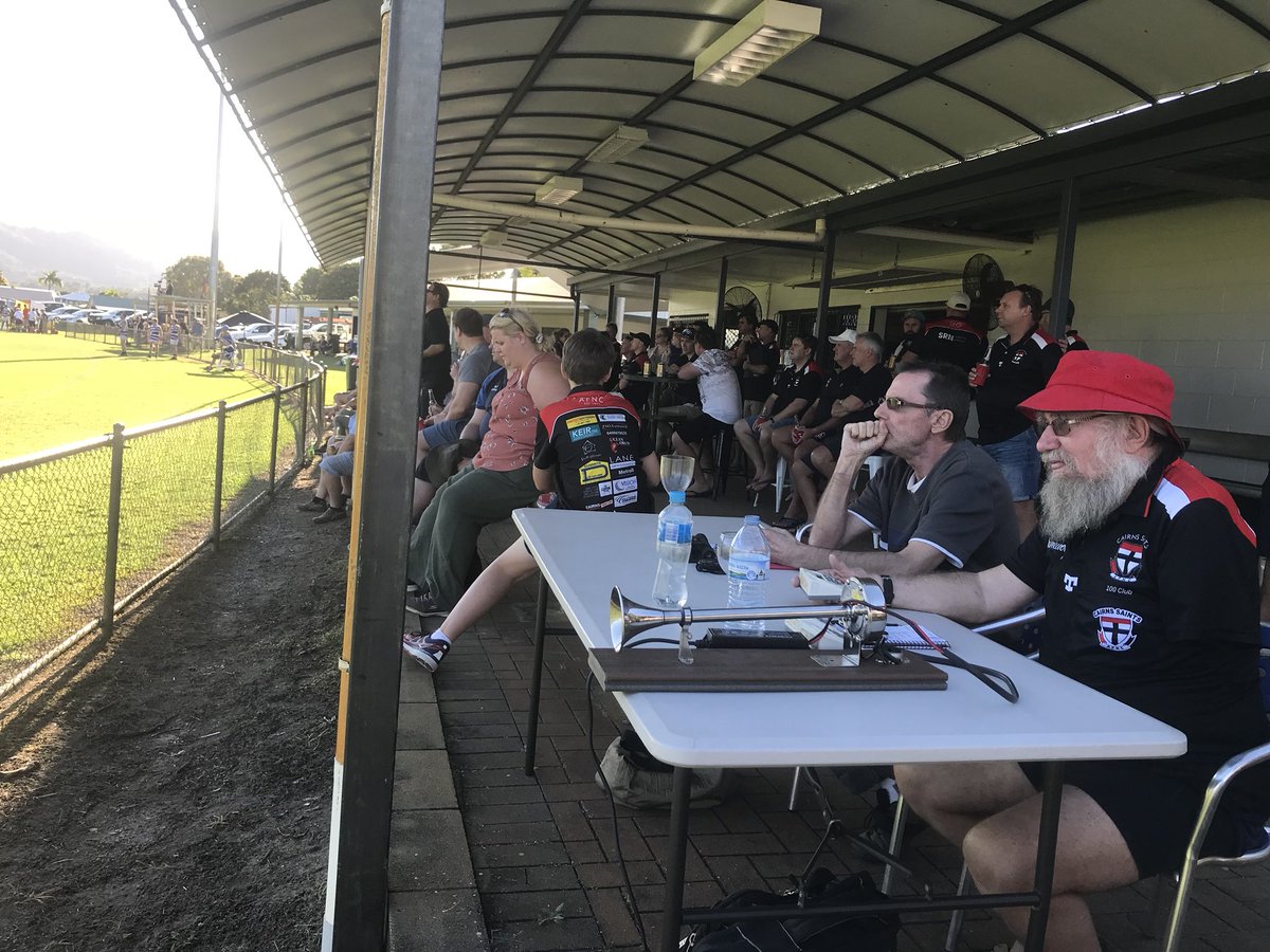 Phillo22's tweet photo. The Saints crowd is trying to will their team over the line as we begin the second half #GameOfTheRound https://t.co/YqkGRUp7Kg
