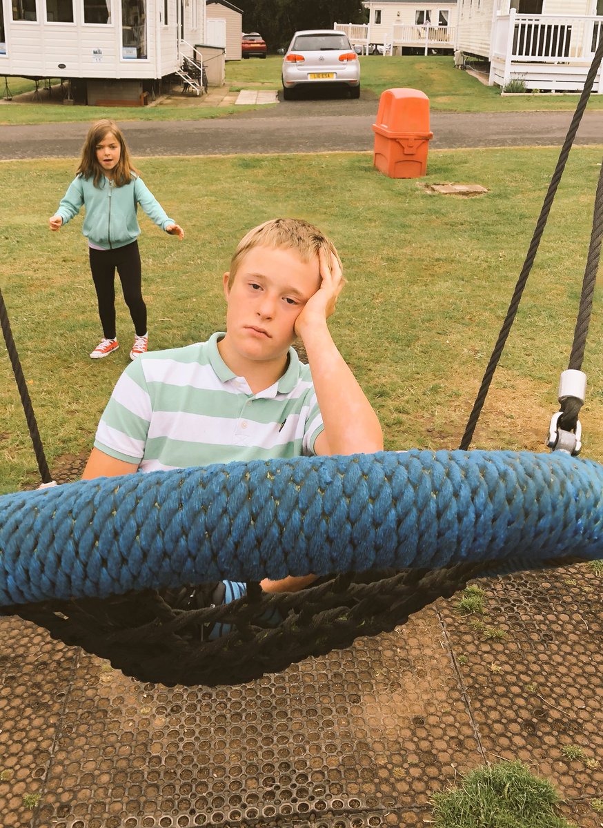 SMorph78's tweet photo. My boy is not bi-polar but talk about 2 extremes #holidays #ArcadeHigh #SwingLow #HaggerstonCastle #Northumberland https://t.co/ZOsvRoDxC4
