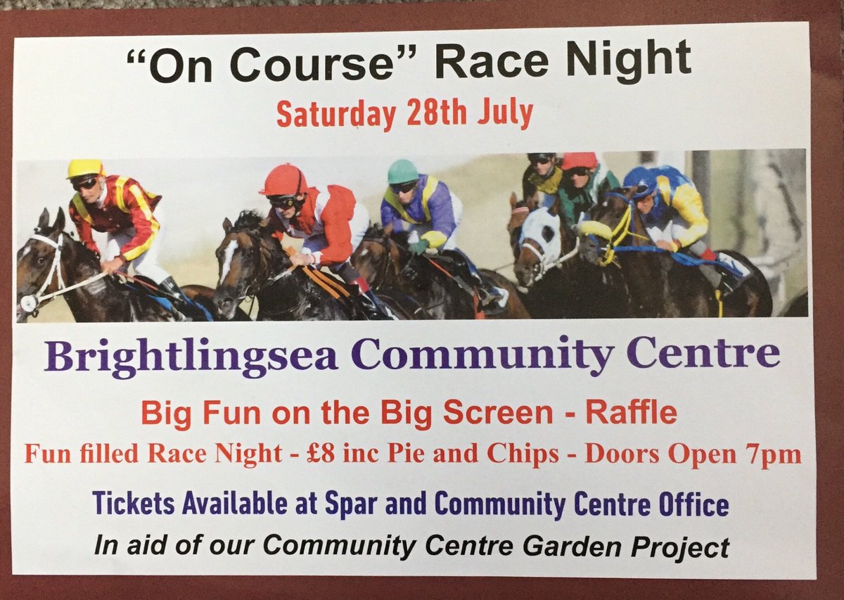 brightlingseacc's tweet photo. Pop into Spar Or Community Centre for your tickets 😊🐎🐎🐎 #Brightlingsea #Whatson #fundraising #excited https://t.co/v5WrgvMwsQ