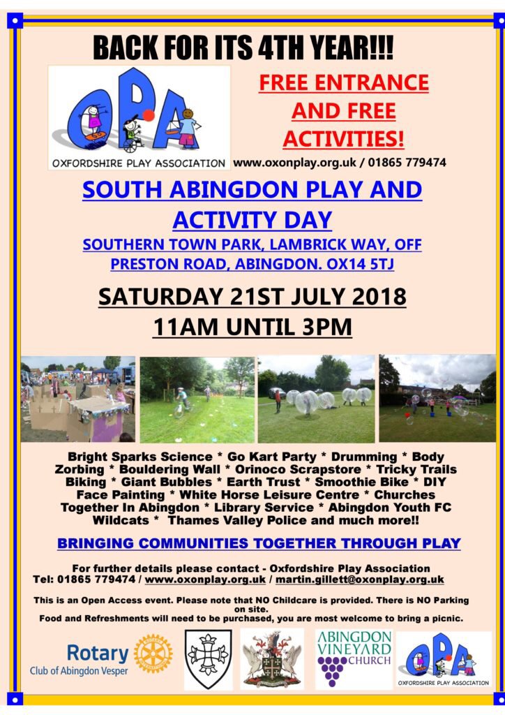 oxorinoco's tweet photo. You’ll find us at the South Abingdon #play #day  today!! Oh, and you’ll see us in store. Busy day for us! #saturday https://t.co/aZkemRwdCr