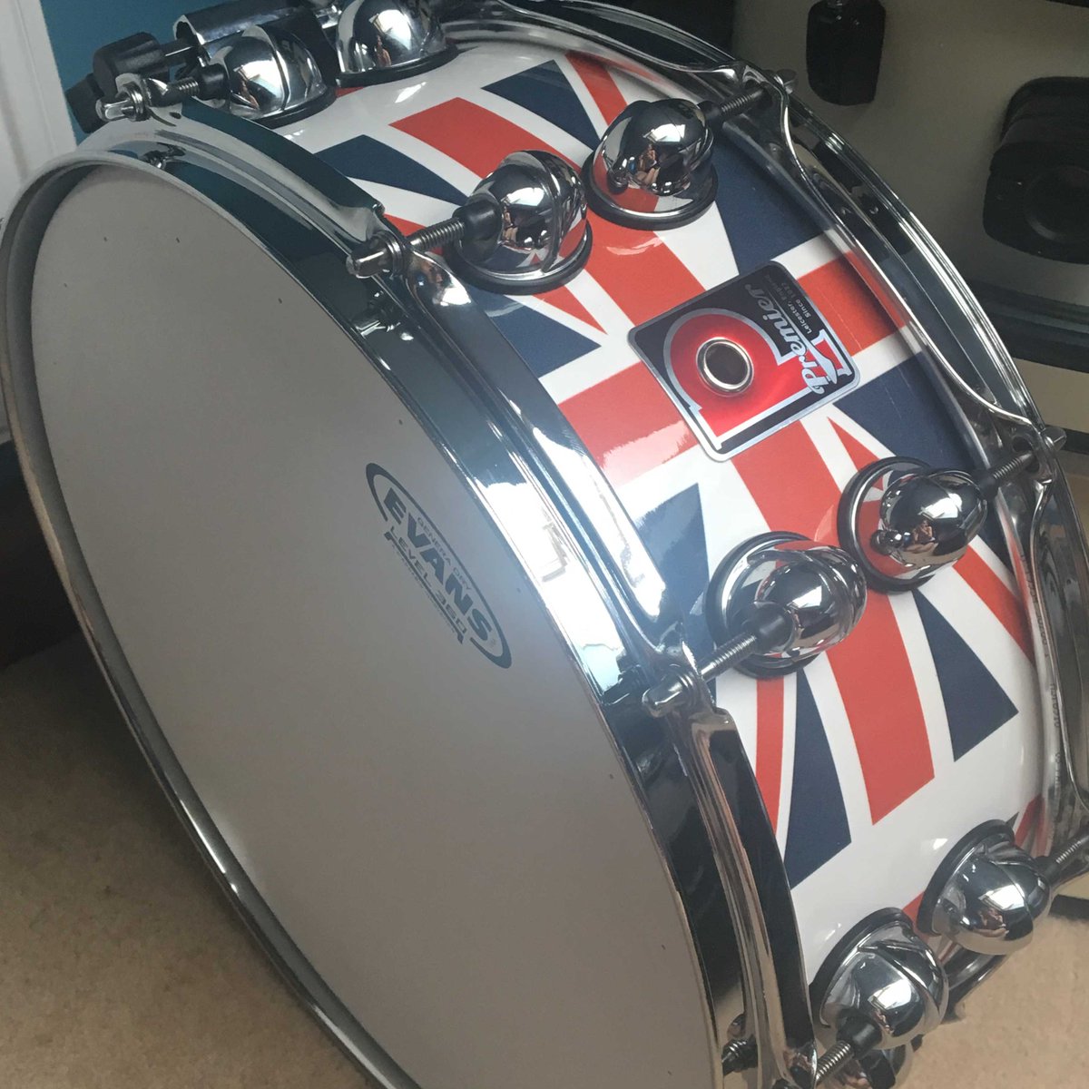 Repaired, re-headed and looking all-round glorious! #premierdrums #drums