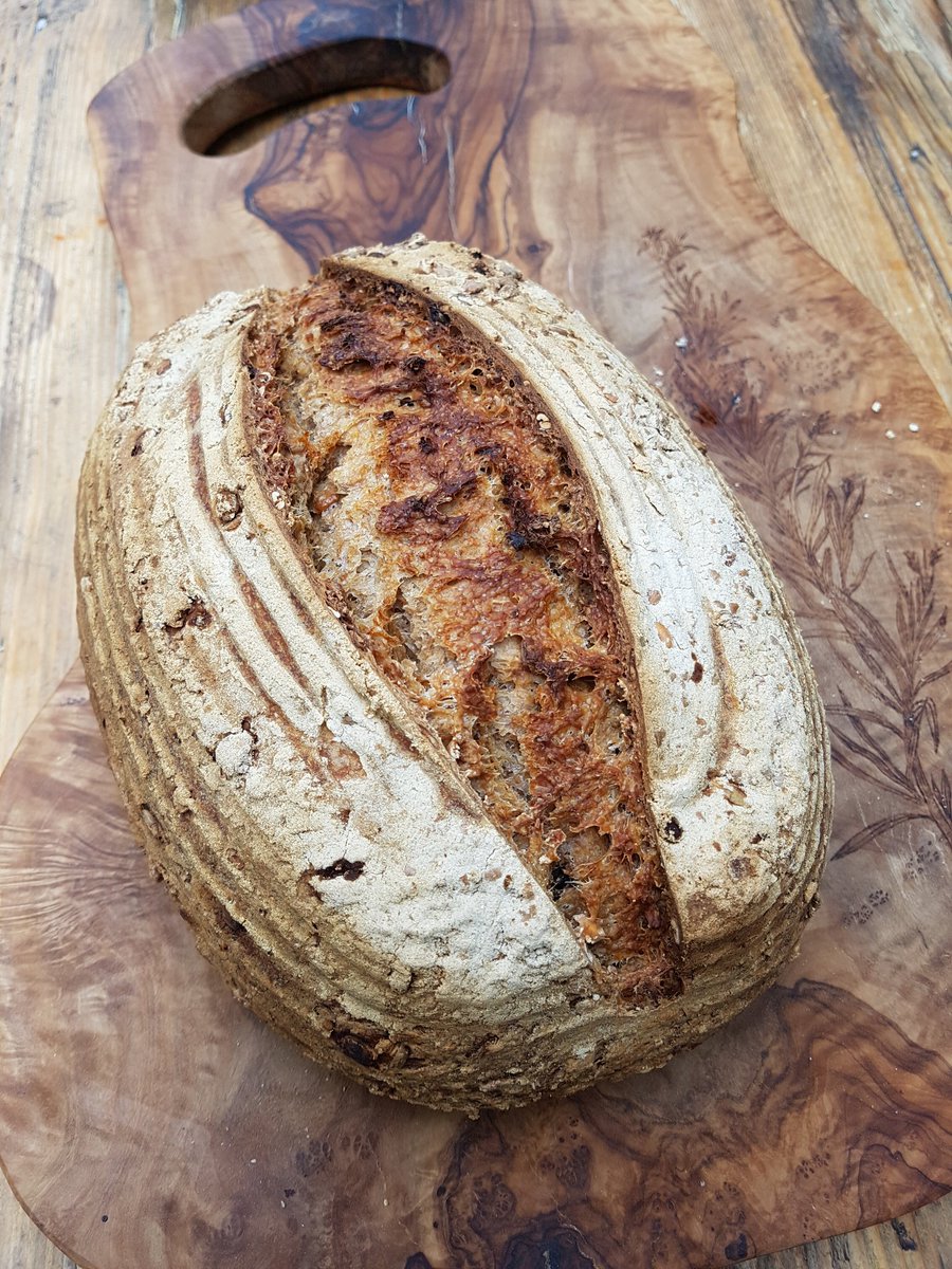 NourishedbyN's tweet photo. Saturday sourdough!
Malted wholegrain with a rye starter!
#organic #realbread #fermentedbread #nutrition #guthealth #delicious #sourdough #healthychoices #healthyeating https://t.co/feoPf65tYD
