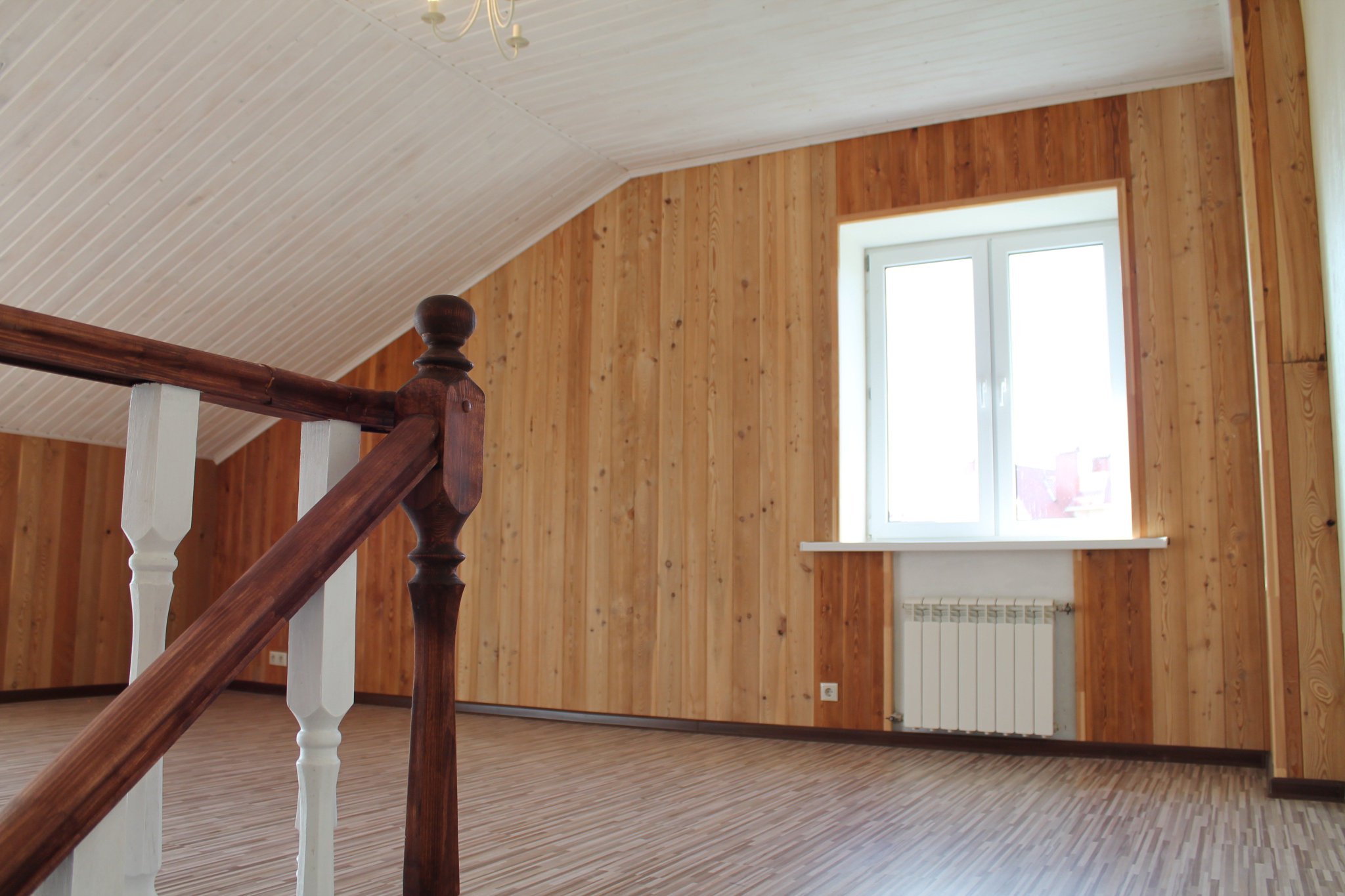 Отделка дома второго этажа вагонка