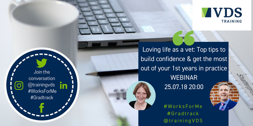 trainingVDS's tweet photo. Loving life as a vet: Top tips to build confidence & get the most out of your 1st years in practice! Join our July webinar on the 25th at 8pm with @CroweCarolyne & Brian Faulkner register here! Pls RT @judythevet #WorksForMe #SaturdaySelfcare
https://t.co/Tjz2VqpaS0 https://t.co/zPEZgBBq5w
