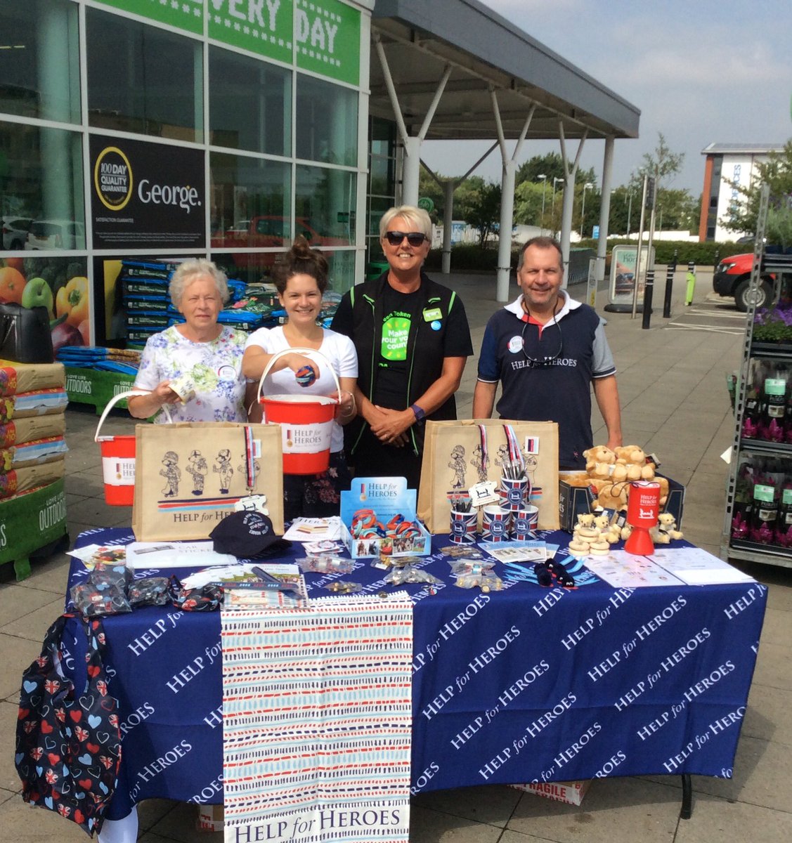 <a href="/Asdacheltenham/">Community champion</a> <a href="/HelpforHeroes/">Help for Heroes</a> 🇬🇧Why not pop into store today 10am - 4pm &amp; support our great #volunteers #Military #helpingothers #goodcause #Heroes <a href="/AsdaCommunity/">Asda Community Team</a> <a href="/asda/">Asda</a> #Cheltenham 🇬🇧👍🇬🇧#Thankyou 🇬🇧🇬🇧🇬🇧