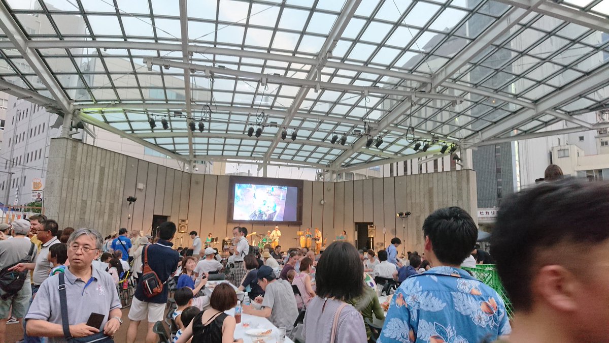 今年もビアフェス。マーカスのコピーやってる。この次演奏。