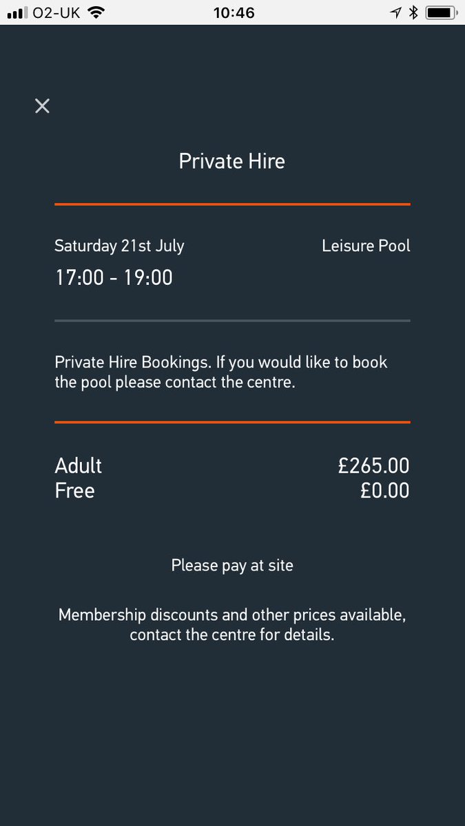 MarkJBryant's tweet photo. @RomseyRapids_SC thanks for clearing up how much free is but what does this mean? £265 to hire the leisure pool for 2 hours? https://t.co/5hcC7pOuXc