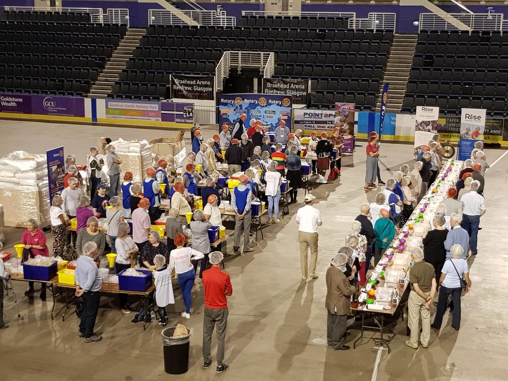 Rise against hunger in action.