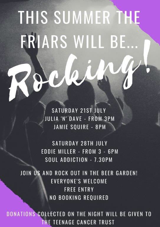 the_friars_head's tweet photo. Our #summer of #live #music kicks off TODAY! Join us for some amazing music 🎶, cold #beer, #familyfun and general #rocking out.  It’s #freeentry and everyones welcome, plus we’re raising money for the amazing @TeenageCancerNE join us, it’s going to be fab! #friarshead 🎵🍻🙌🏻 https://t.co/nwNtuct6uX