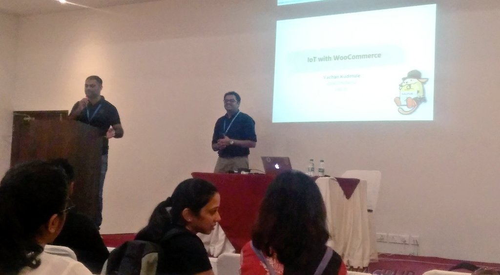 SilveiraMorgan's tweet photo. Session on IOT with WOOCOMMERCE by  @DezineNinja at wcnagpur #WordPress #WCNagpur #wowcommerce https://t.co/cyoL00xaAv