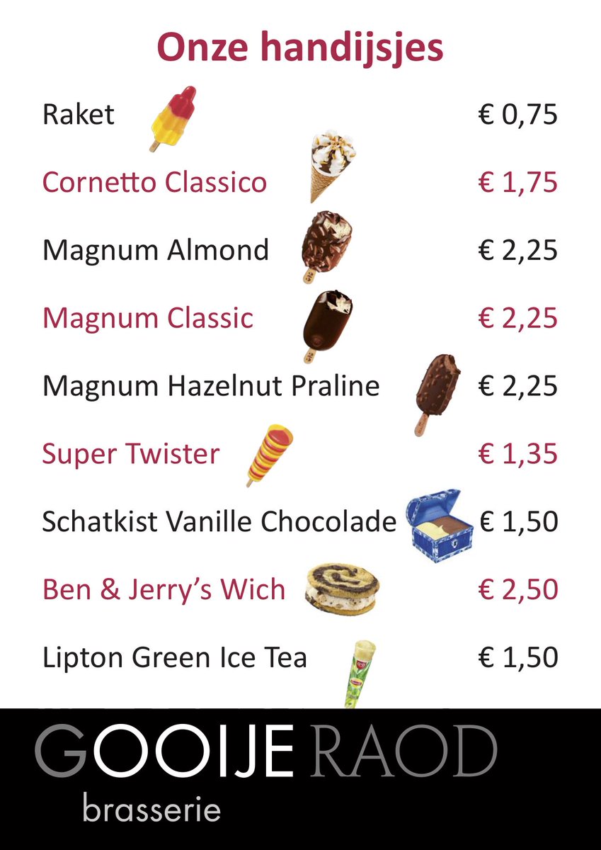 Zin in een lekker ijsje? Het is mogelijk om een heerlijk handijsje te kopen. We hebben een ruime keuze, van frisse waterijsje tot romige ijsrepen.