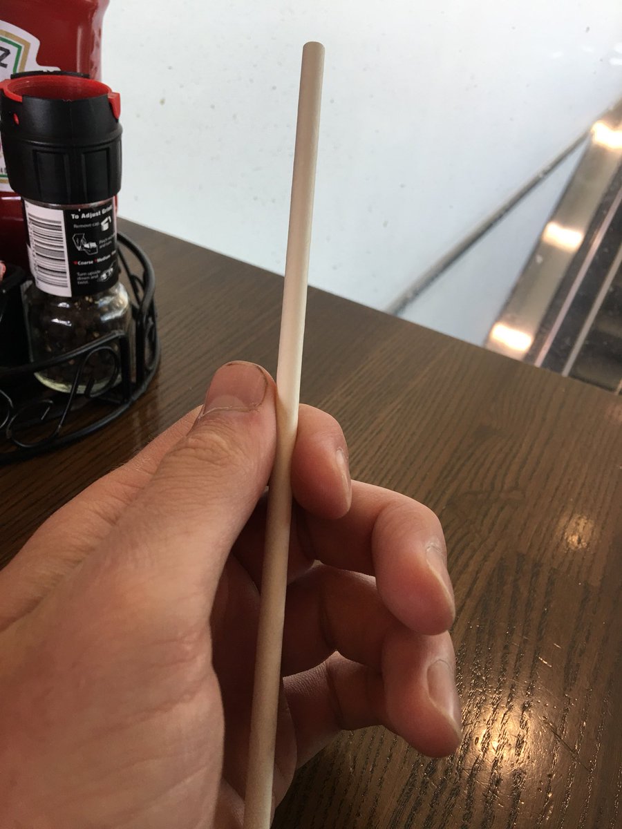 Paper straws used at T.G.I.Fridays in the Atlanta Airport. Love seeing less use of plastic! Great job! #stepsintherightdirection