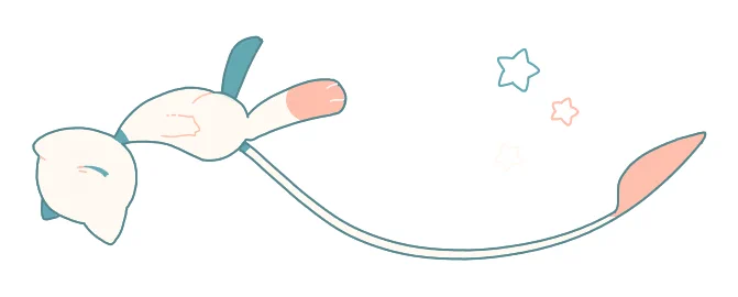 初期イラストの足と尻尾の先がピンクなミュウちゃんが好き 