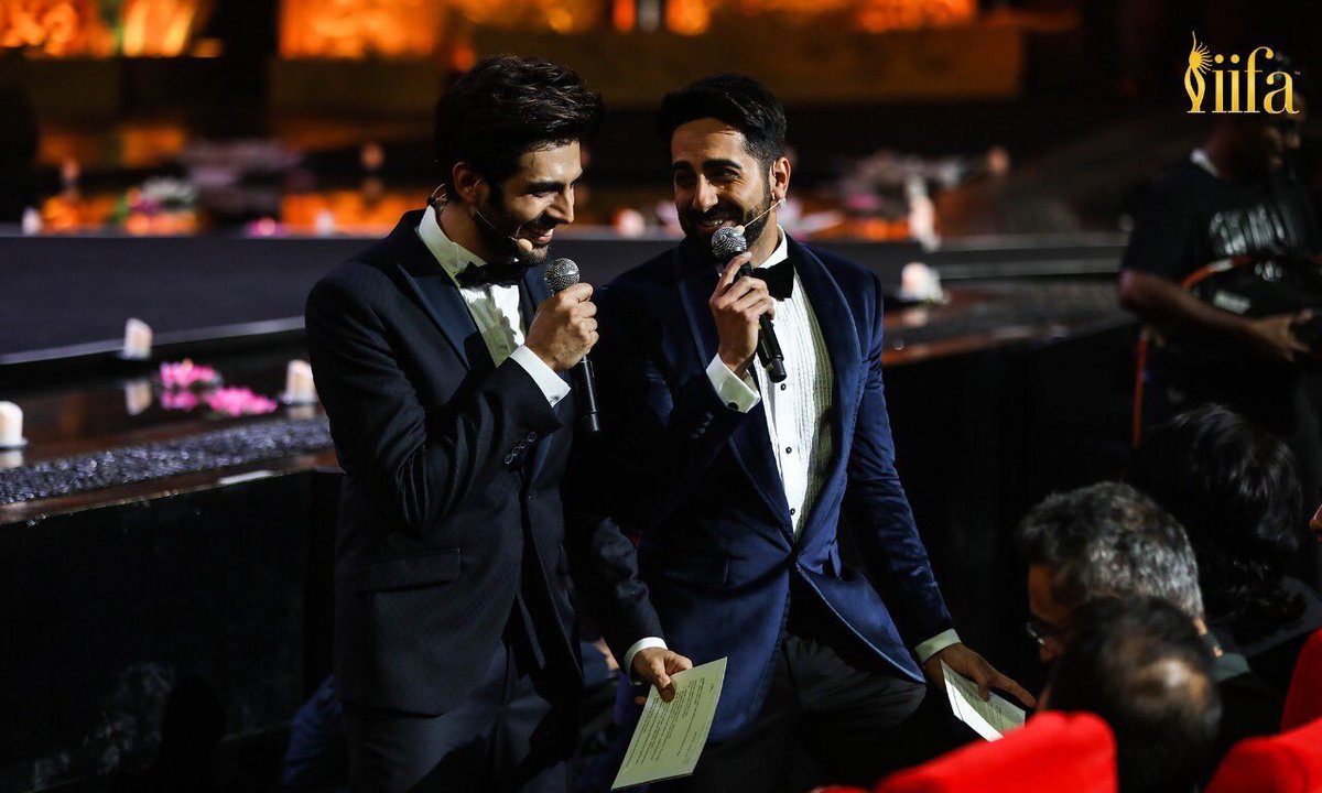 TheAaryanKartik's tweet photo. Hosting with my witty dost @ayushmannk was so much fun
My Debut as @IIFA host will always be special ❤️❤️ @ColorsTV
Catch all the fun and madness tomorrow at 1 pm and 5 pm 🤗🤗
#iifaRocks #IIFA2018 https://t.co/Nr1syhp0sp