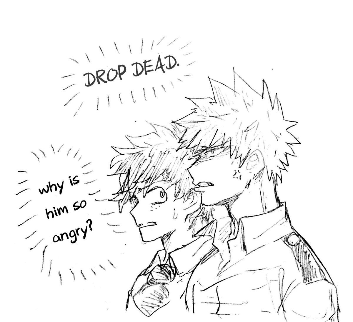 Today's animate 
Although it didn't show, I think the front of kacchan should be like this.
#bakudeku 