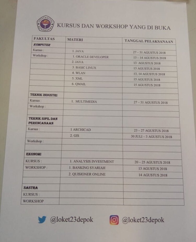 [UPDATE JADWAL BARU]