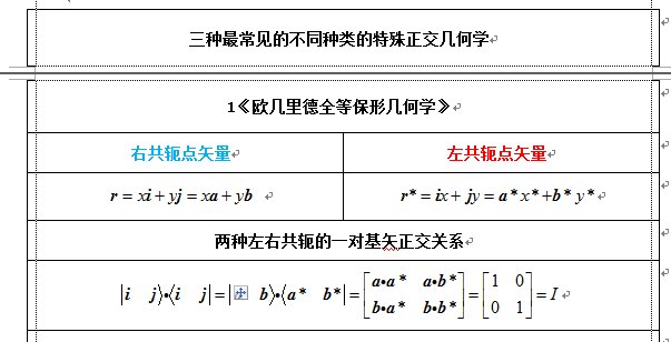 傲览千古on Twitter 三种最常见的不同种类的特殊正交几何学1 欧几里德全等保形几何学 右共轭点矢量左共轭点矢量两种左右共轭的一对基矢正交关系