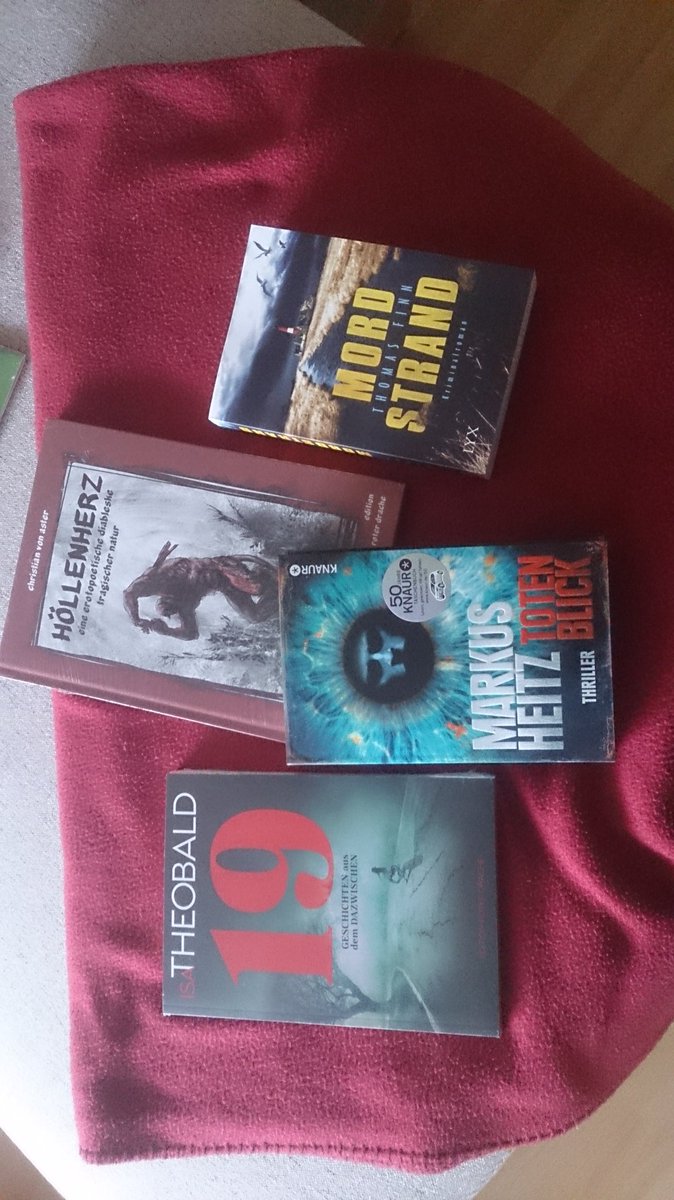 KassSchwae's tweet photo. Einmal bei der Lieblingsbuchhandlung @Buchtutgut vorbei und schon glücklich mit viel neuem Lesestoff von @IsaTheobald @vonaster @markus_heitz und #ThomasFinn versorgt https://t.co/fuB3YHfXAJ