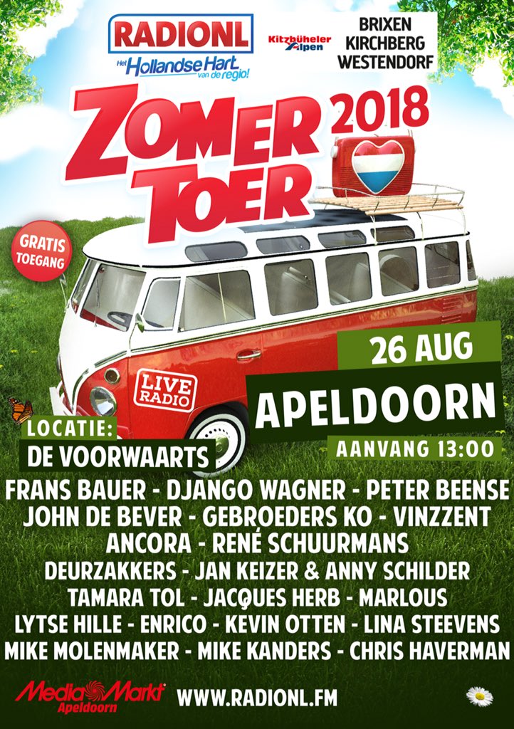 De <a href="/zomertoer/">Zomertoer</a> is 26 augustus in #Apeldoorn