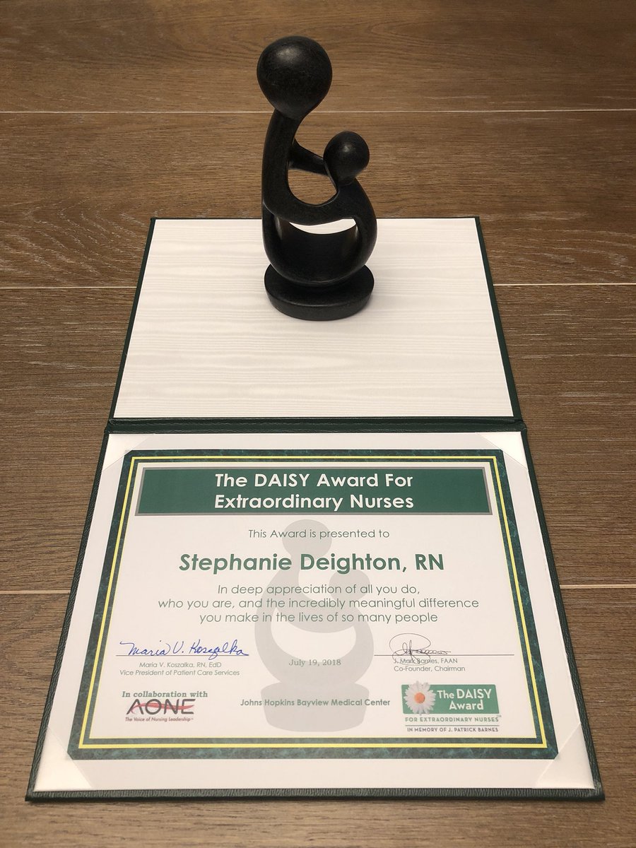 dayton1621's tweet photo. I’m so proud of my wife for the great nurse she’s become and being recognized as an Extraordinary Nurse with this DAISY Award! #proudhusband #DAISYaward @ooolah516 @HopkinsBayview @daisyfoundation https://t.co/42cFPvZ2ZY