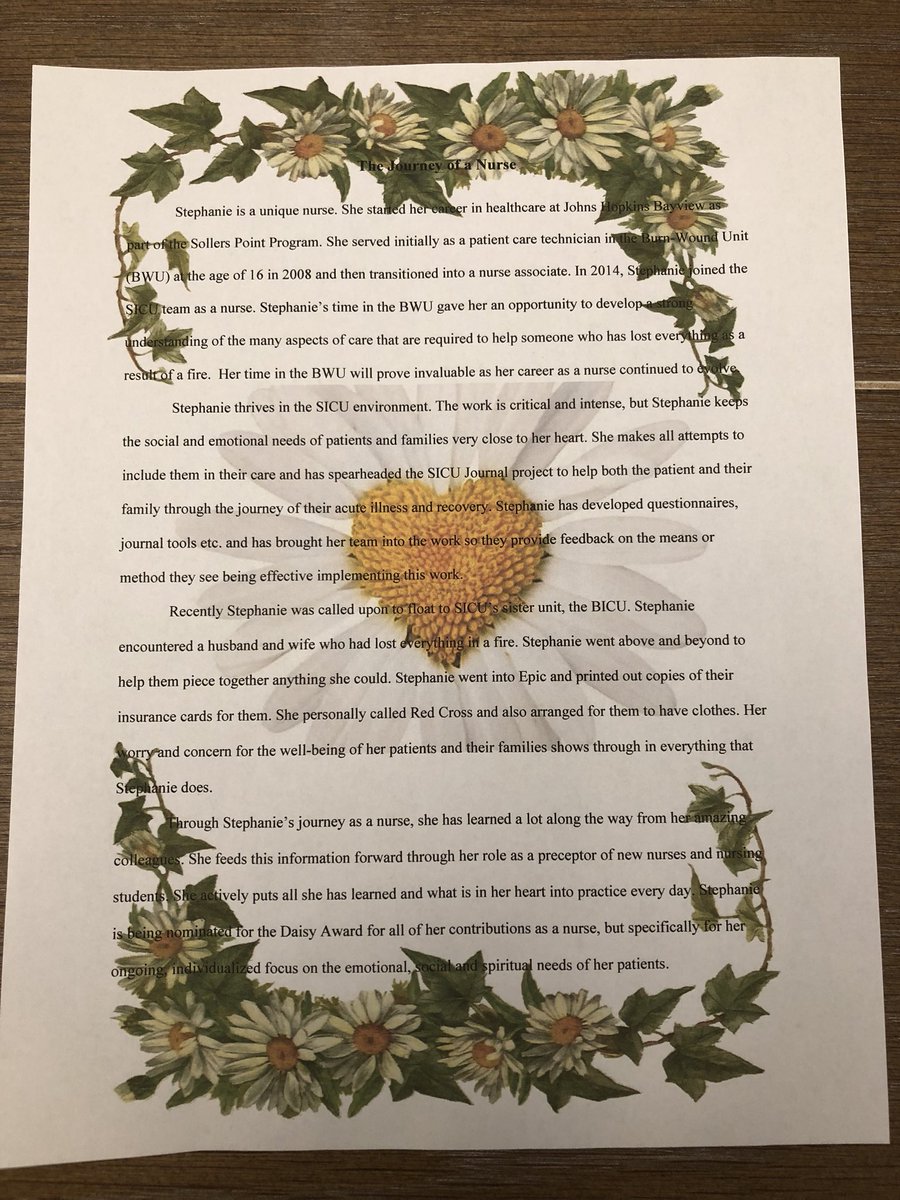 dayton1621's tweet photo. I’m so proud of my wife for the great nurse she’s become and being recognized as an Extraordinary Nurse with this DAISY Award! #proudhusband #DAISYaward @ooolah516 @HopkinsBayview @daisyfoundation https://t.co/42cFPvZ2ZY
