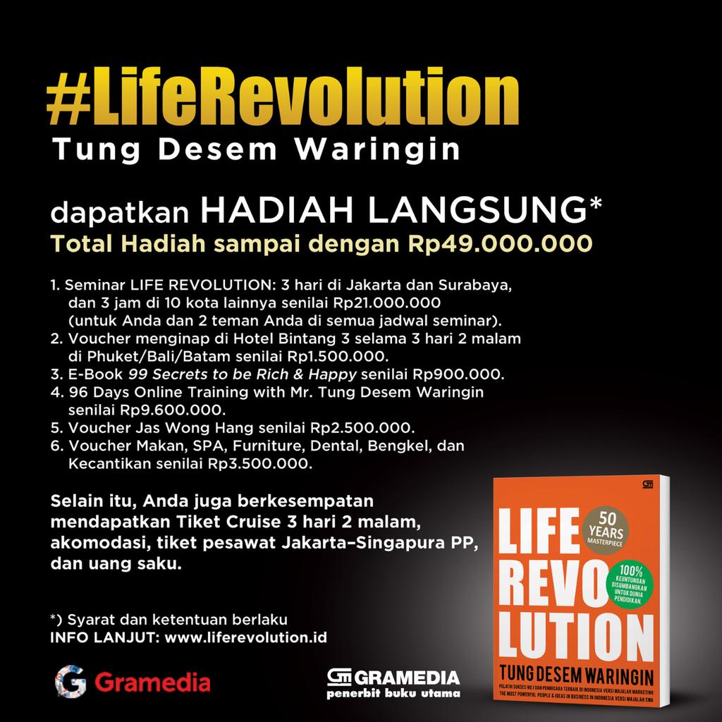 Gramedia_Kediri's tweet photo. #LifeRevolution adalah buku terbaru dari Tung Desem Waringin yang berisi tentang 12 ilmu penting dalam hidup https://t.co/JBbxZwpJYK