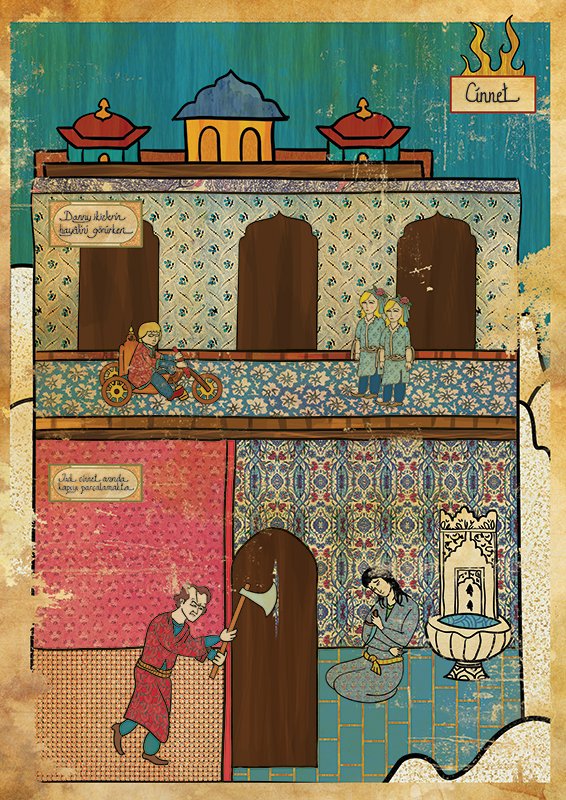 King / Kubrick's "The Shining"in Ottoman  #miniature style, by Murat Palta 