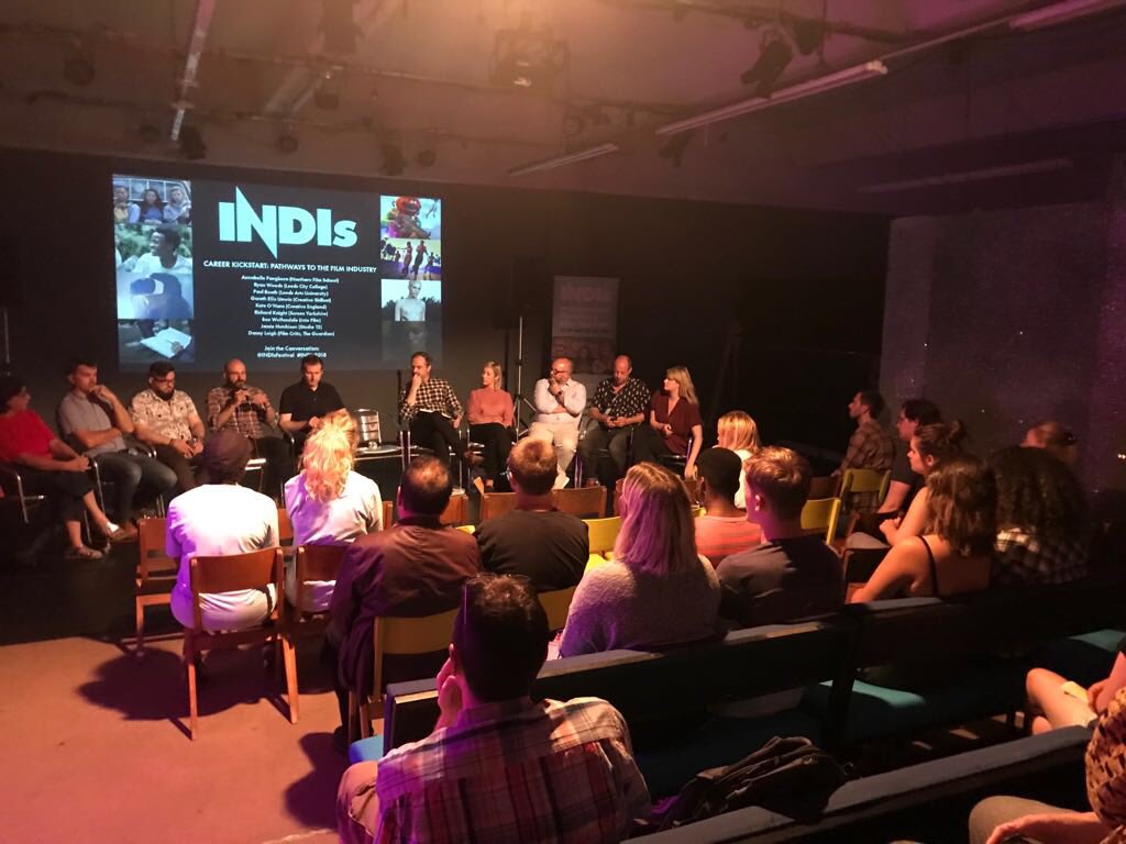INDIsFestival's tweet photo. EPIC Career Kickstart panel! Literally everyone in one place to take your first or next steps in the film industry #INDIs2018 https://t.co/6qGtpjZBGC