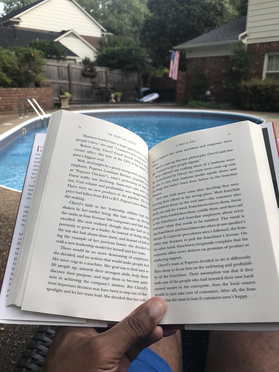 Alnutt41's tweet photo. Could not ask for a better start to the morning. Thank you @ToddKucinski for gifting me this book. You’re 2 for 2 as it’s a great read. #TheHeartLedLeader #Poolside #Backinthe901 https://t.co/cyvqrelMib