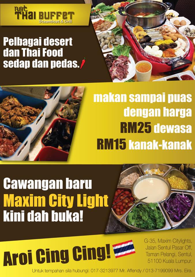 Rot Thai Buffet Steamboat And Grill Setapak Federal Territory Of Kuala Lumpur Latest Buffet Ideas