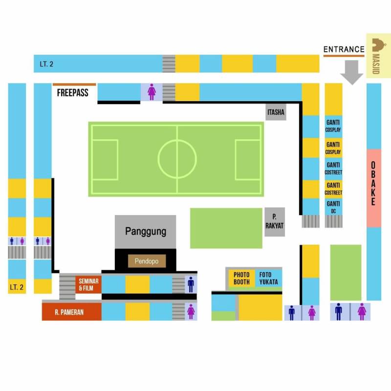 Konbanwa minasan👋

Open Gate    : 09.00 WIB
Closed Gate : 15.00 WIB

*Black = Blocking Area. 

Ps. Jangan sungkan-sungkan untuk bertanya kepada kami jika ada kesulitan dalam mencari denah^^

Sampai jumpa pada Festival Day!!👋
