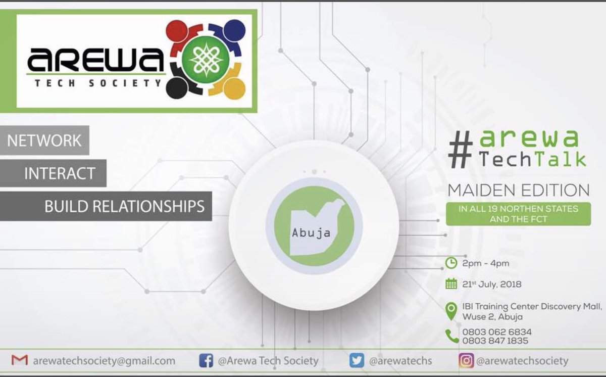 AhmaduGaladima's tweet photo. The stage is all set for the maiden edition of #ArewaTechTalk #AbujaEdition.
Theme: Technology as a catalyst for development.
#Network #Interact and lets create a technological ecosystem for Arewa https://t.co/6yE0RE9blA