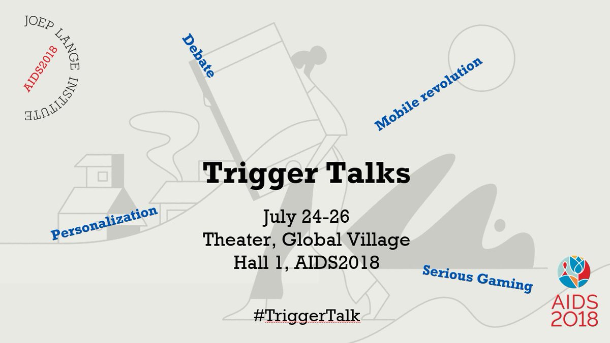 JoepLangeInst's tweet photo. "We need to have frank, honest discussions about what is and is not working", says David Barr. During #AIDS2018, we will host short #TriggerTalks to spark this discussion. The talks in the Global Village are open to everyone! Come join us, keep an eye out for times and topics! https://t.co/EzGXMBo5GR