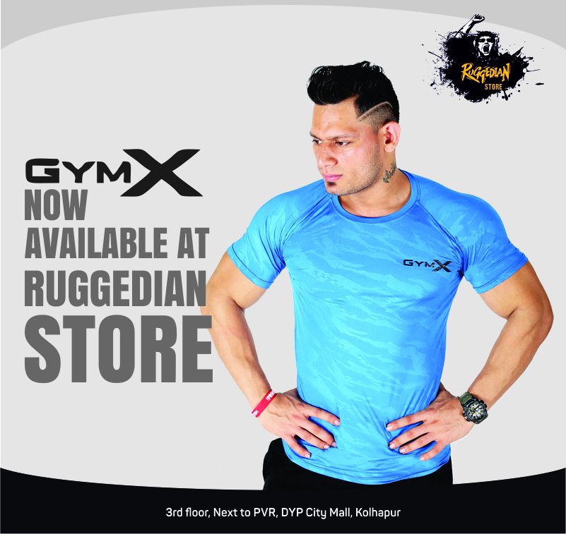 Ruggedian Store on X: Walk in strong, crawl out stronger wearing the GymX  apparel. New collection just dropped at Ruggedian Store, DYP City Mall,  Kolhapur #Ruggedian #store #Kolhapur #gymwear #gymx #fitness #gym #