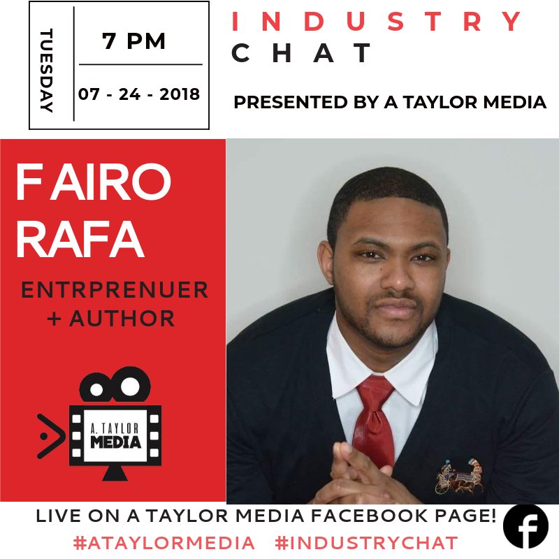 You don't want to miss! Tune into Industry Chat this Tuesday with @fairo_rafa! #ATaylorMedia #YoungMillennials #BlackMillennials #Business101 #Entreprenuership101
