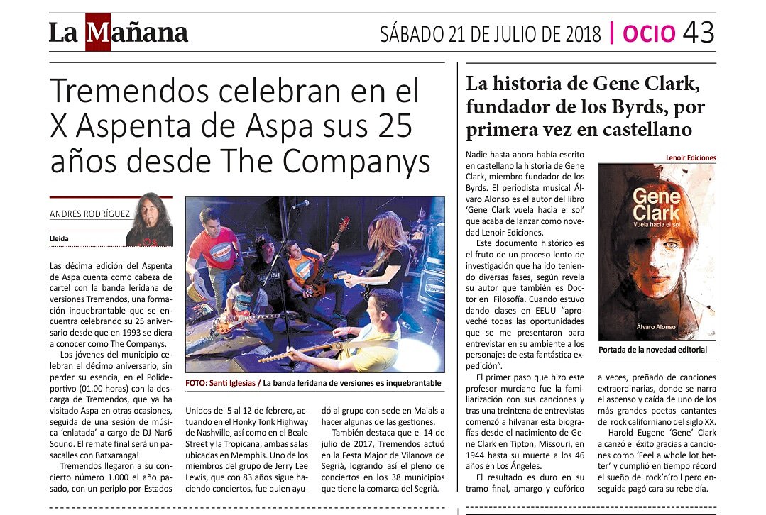 TREMENDOSrock's tweet photo. El gran periodista #AndrésRodríguez escriu avui sobre nosaltres al diari @lamanyanacat. Moltes gràcies!!
Iep! i aquesta nit us esperem al poliesportiu d'ASPA, al 10è aniversari de l'#ASPENTA, a les 00.30h. Entrada lliure! 🎶🔝🔊❤🎉
#aspenta #aspa #tremendos #nar6sound #bataranga https://t.co/iXgdgPDomV