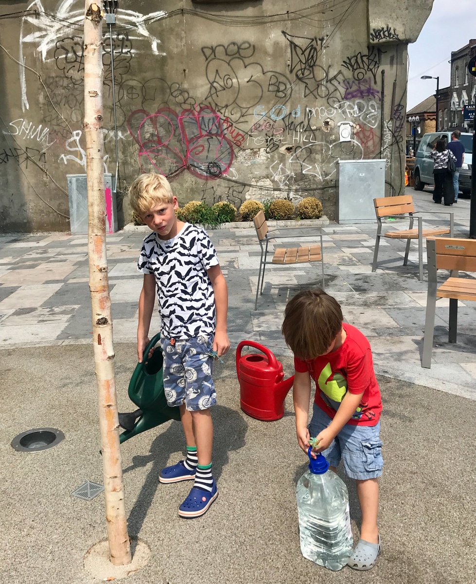 TomAngel1's tweet photo. Watering the new trees on #dartmouthroad #se23 #heatwave #trees https://t.co/wNDvwWhvlw