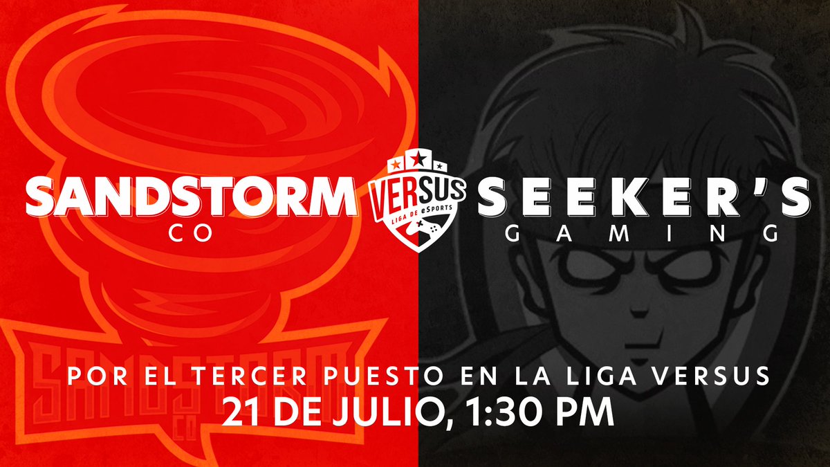 Dicen que nadie quiere jugar por el 3er puesto 🥉, pero aquí se busca la gloria de entrar en el pódium de la <a href="/LigaVersus/">Liga Versus eSports</a> y un premio de $500.000

No se pierdan el enfrentamiento entre @Sandstorm_Co y <a href="/SeekersGaming_/">Seeker's Gaming</a> 
⏰1:30 PM - Hora 🇨🇴
🎤<a href="/ventajasgamer/">VentajasGamer</a>
youtube.com/watch?v=6tNNwR…