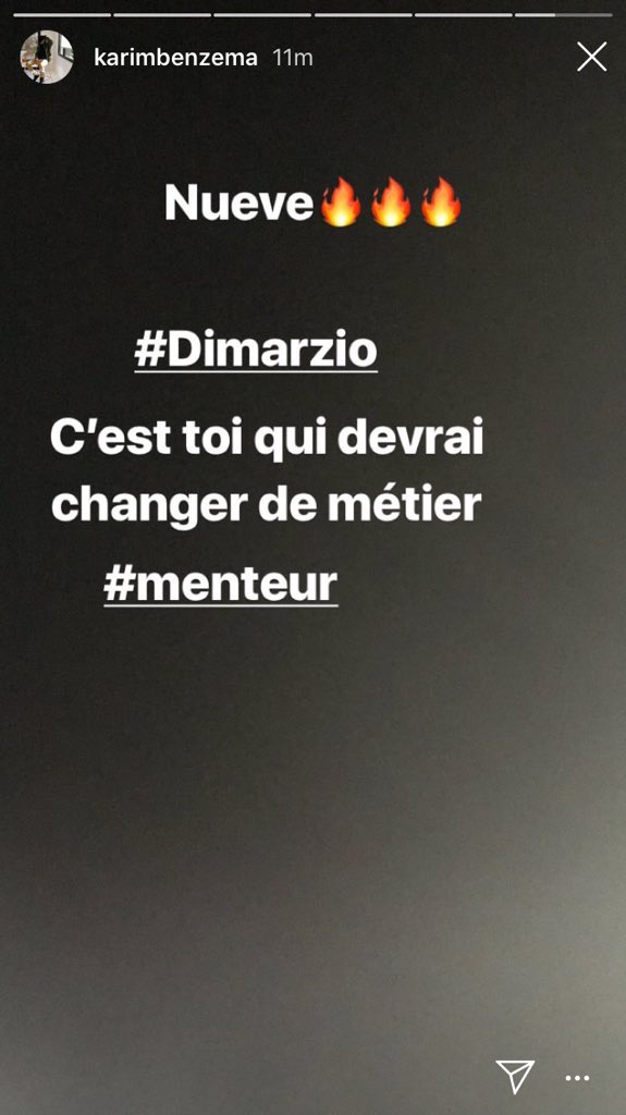 Insta Stories Karim Benzema