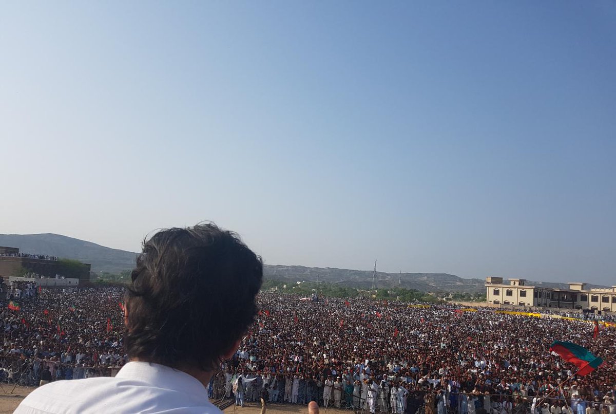 Earlier at Karak today -  a sea of people all full of junoon for Insaf and Naya Pakistan.