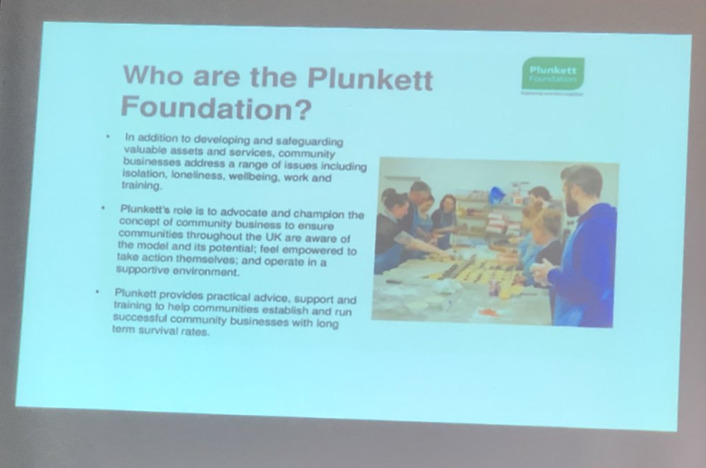 ruthhall1's tweet photo. Fascinating presentation from Marvin Symes on @PlunkettFoundat and their work on helping rural community #coops @coopseast #ACoopR18 https://t.co/3oP4ghiBJe