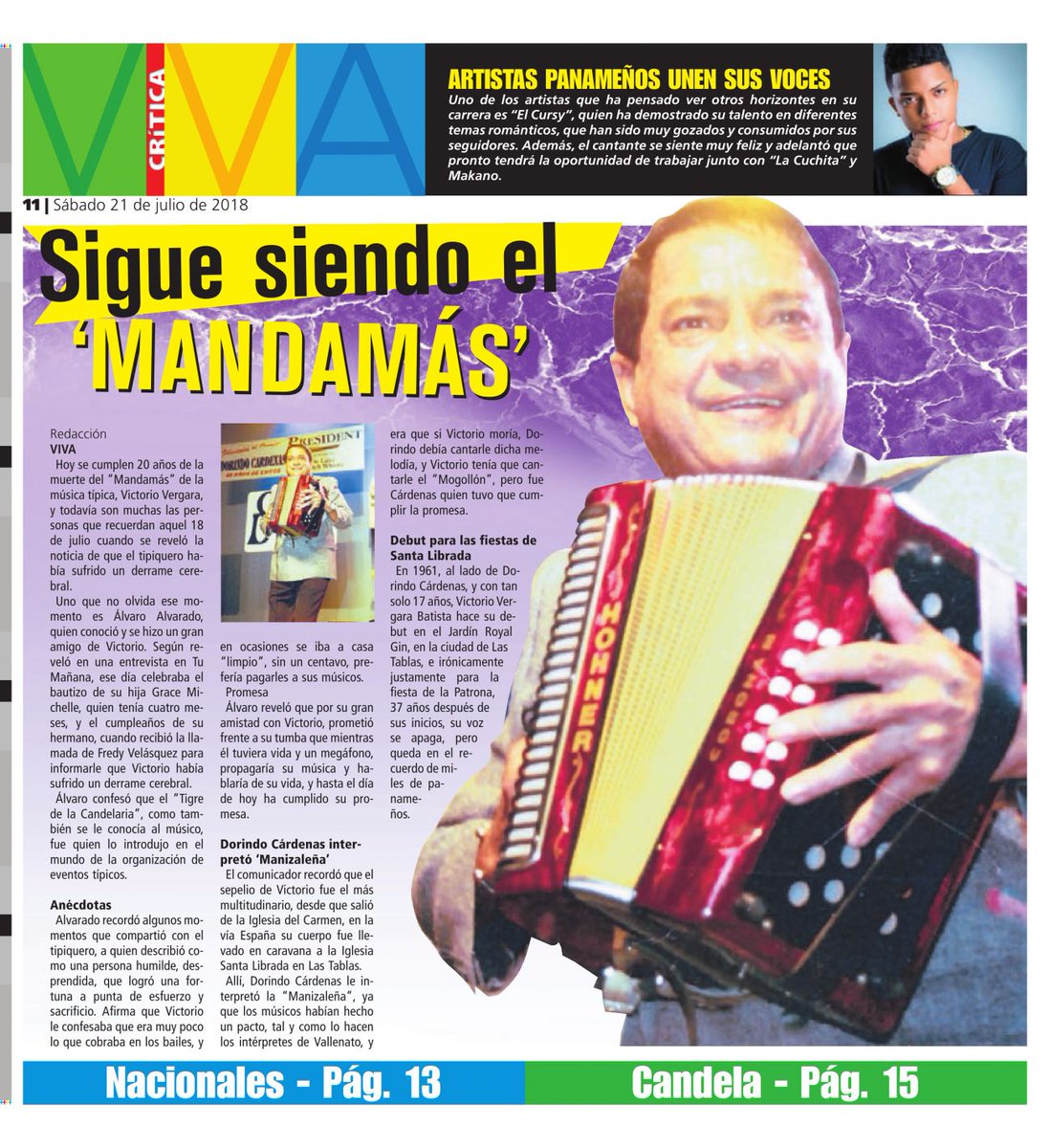 criticaenlinea's tweet photo. #VivaCri Las notas del mundo de la farándula. Más en https://t.co/Gniy6SpdIk https://t.co/UbBIgeLRiG