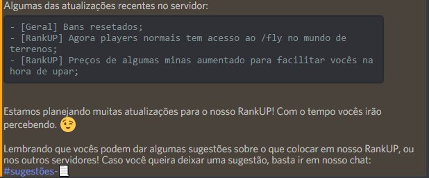 RedeSkyPlay's tweet photo. 📢 Acompanhe nosso discord e fique por dentro das atualizações do servidor!

Discord: https://t.co/Dg8iJJ66TQ https://t.co/7oQqhrOOsL