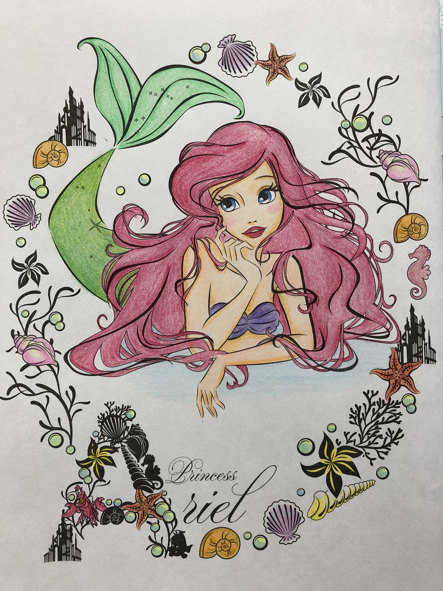 すず Op Twitter アリエル塗り絵 塗ってみました アートぬりえ 色鉛筆