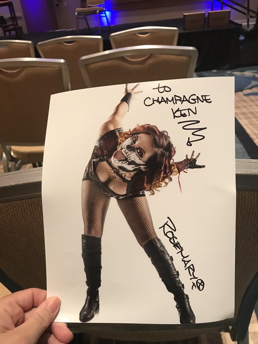 champagne_ken's tweet photo. Here at the Hilton on I-drive for the @ThtWrestleEvent Got an autograph from the ruler of the hive @WeAreRosemary https://t.co/pvaVRuwLpK