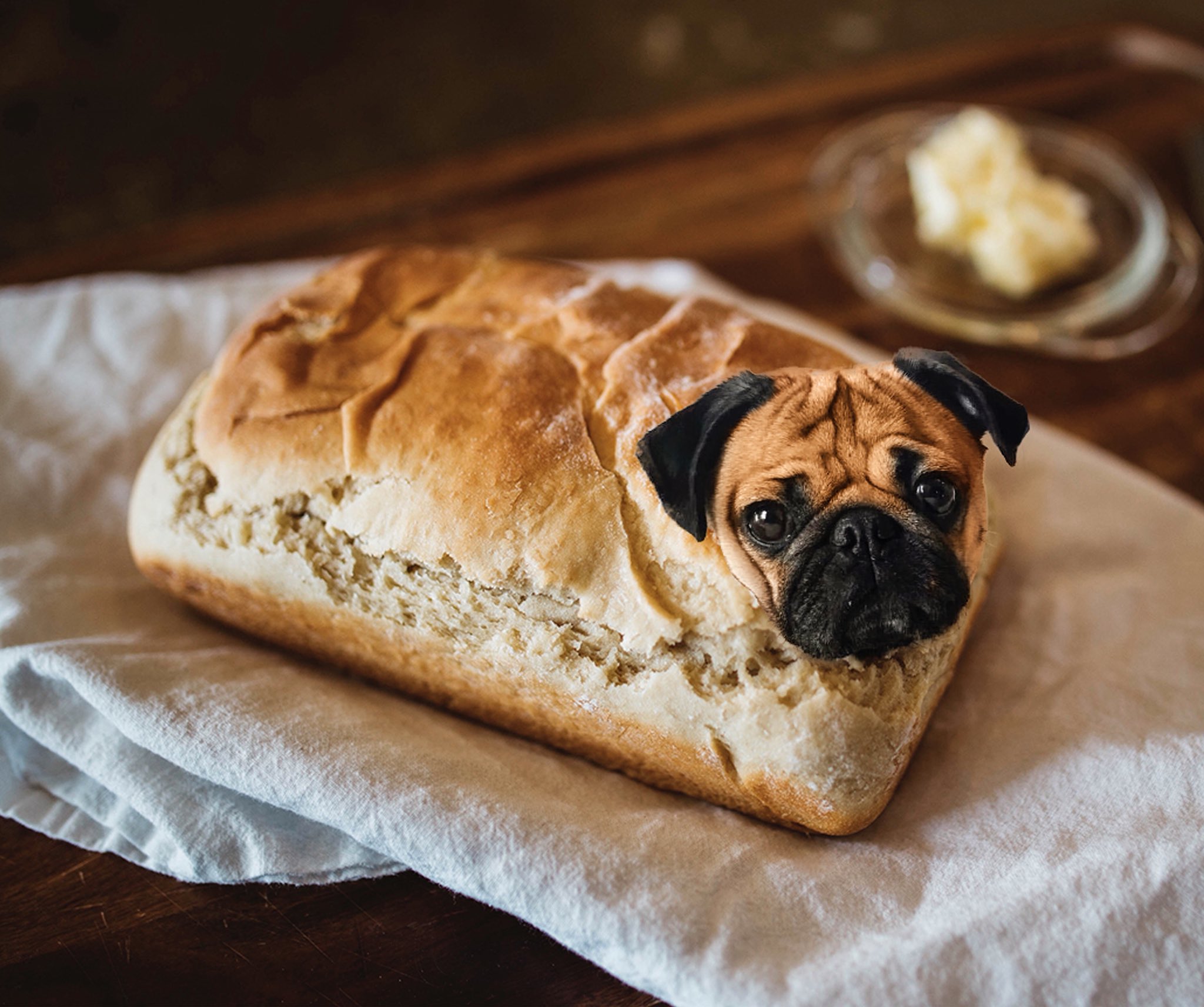 Dogs In Food on X Freshly baked pug loaf yum breadbaking https t 1lry7QaVkY X