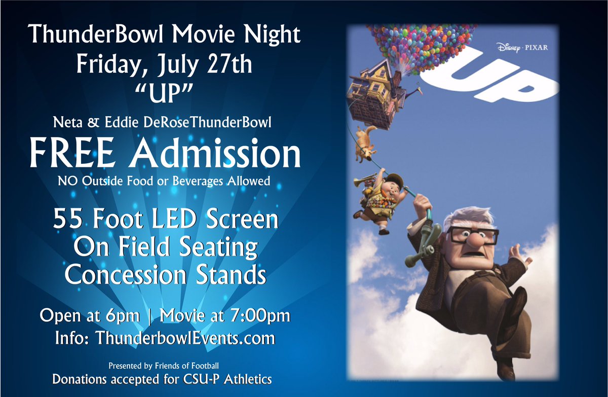 gothunderwolves's tweet photo. Just 6 days away from our last ThunderBowl Movie Night of the summer. Join us for Up Friday July 27 https://t.co/gtv5HkUBGY