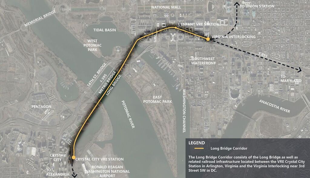 NationalLanding's tweet photo. The replacement and expansion of the Long Bridge railroad crossing of the Potomac River is one of the most important rail projects in the region and could double the capacity going over the Potomac.
#crystalcity #longbridgeproject #vre
https://t.co/NfgVr1Ssix https://t.co/PS4yG8NXeu