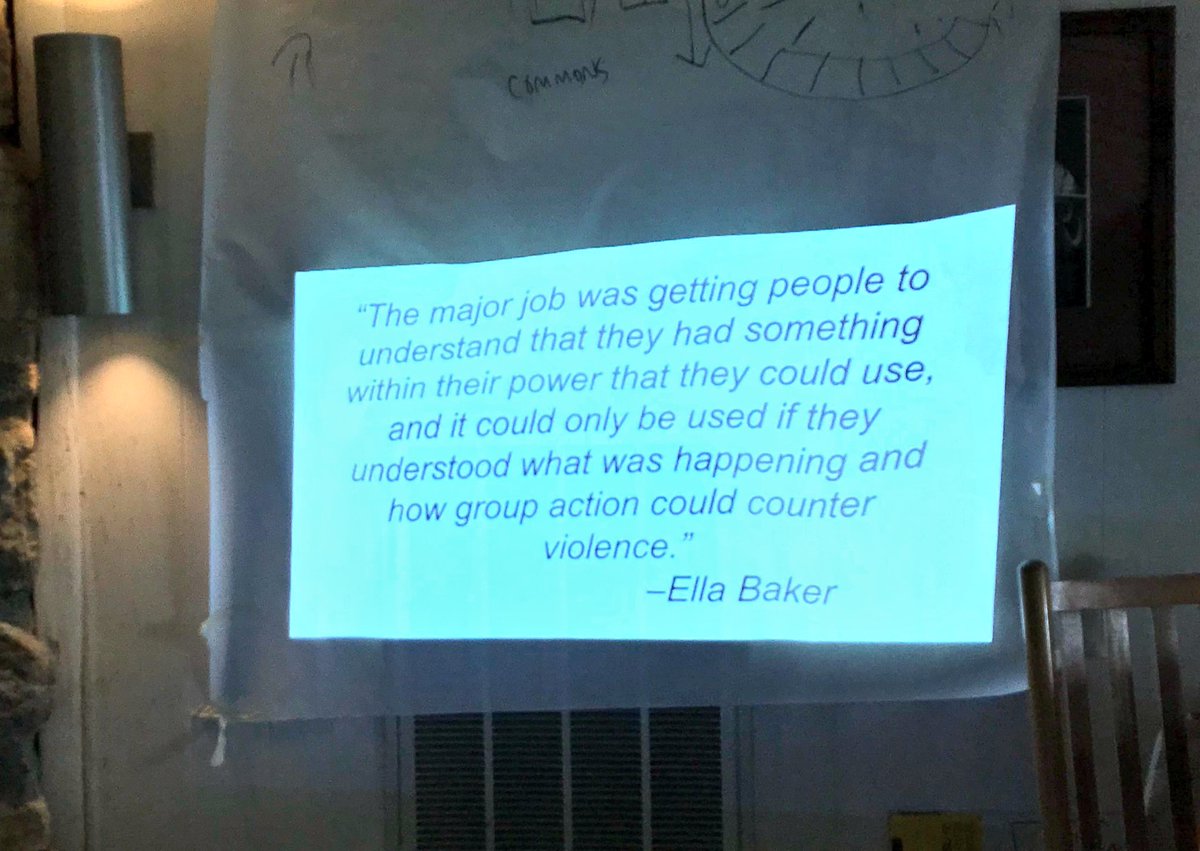 NoCopAcademy's tweet photo. It’s Day 3 at the @HighlanderCtr in New Market, TN! Today we’re learning about civil disobedience, tactics, and strategy. #NCAtoHighlander https://t.co/NtxQDcCpso